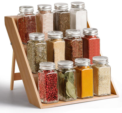 Bamboo Elegance 3-Tier Kitchen Spice Shelf