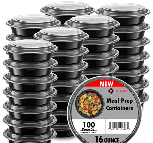 EasyStore 16oz Meal Prep Containers - 50 Pack