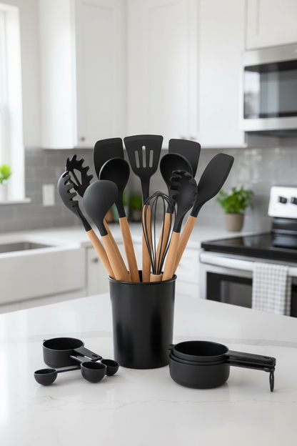 The Artisan Chef 22-Piece Set | Heat-Resistant Silicone & Solid Wood
